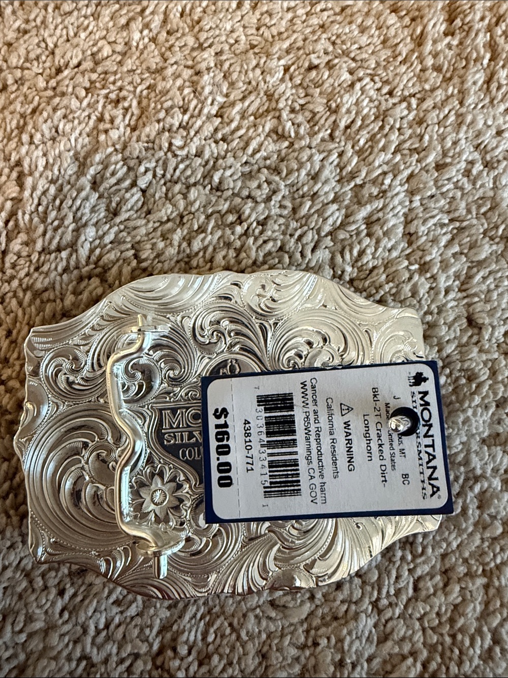 Montana Silversmiths Silver-Tone Longhorn Buckle - Picture 2 of 4
